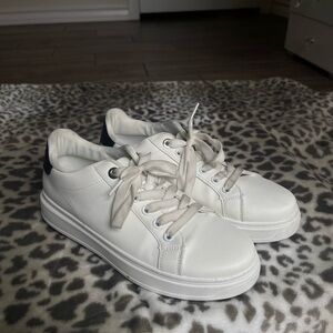 Madden Girl White and Black Sneakers